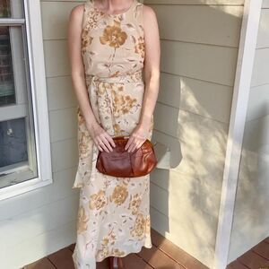 Vintage 90s Y2K Floral Maxi Dress Earth Tones, Hampton Dress Co.